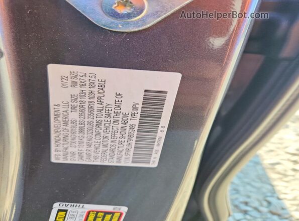 5FNRL6H79NB052495 2022 HONDA ODYSSEY Gray Vista de la etiqueta del VIN