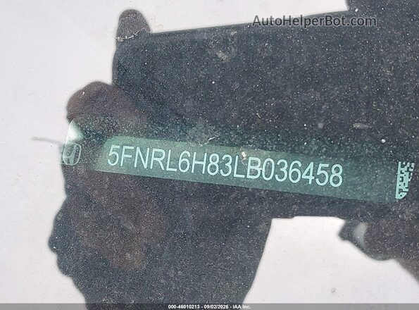 5FNRL6H83LB036458 2020 HONDA ODYSSEY White 