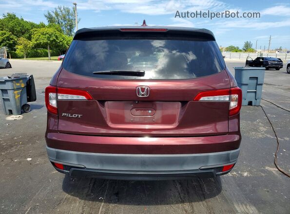 5FNYF5H12KB043772 2019 HONDA PILOT Burgundy უკანა ხედი