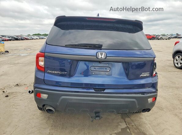 5FNYF8H23KB013173 2019 HONDA PASSPORT Blue Rear view
