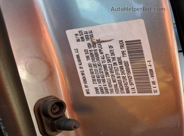5FPYK3F15KB040357 2019 HONDA RIDGELINE Серебряный Вид подкапотного пространства