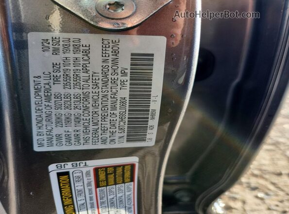 5J8TC2H59SL006804 2025 ACURA RDX Gray VIN կոդի պիտակի տեսք