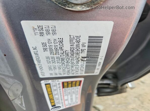 5J8TC2H5XLL024309 2020 ACURA RDX Silver Widok naklejki z numerem VIN