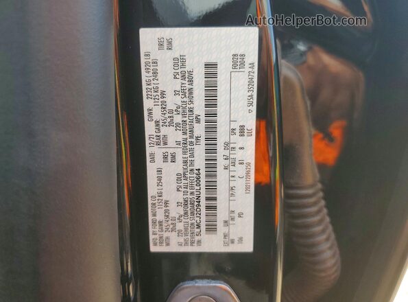 5LMCJ2D94NUL00664 2022 LINCOLN CORSAIR Black Вид наклейки з VIN-кодом