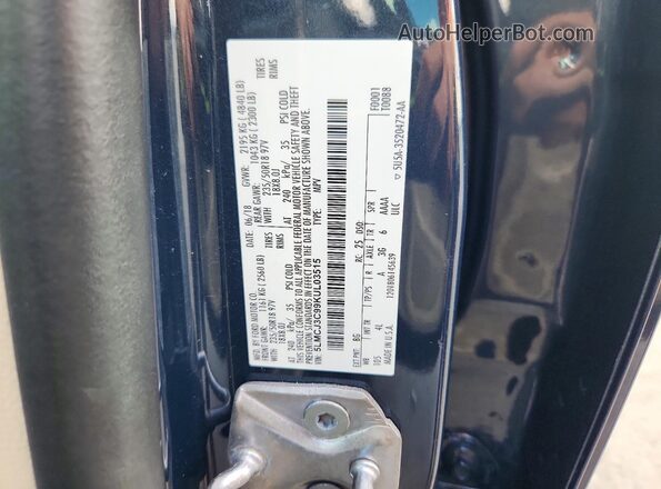 5LMCJ3C99KUL03515 2019 LINCOLN MKC Серый Вид наклейки с VIN-кодом