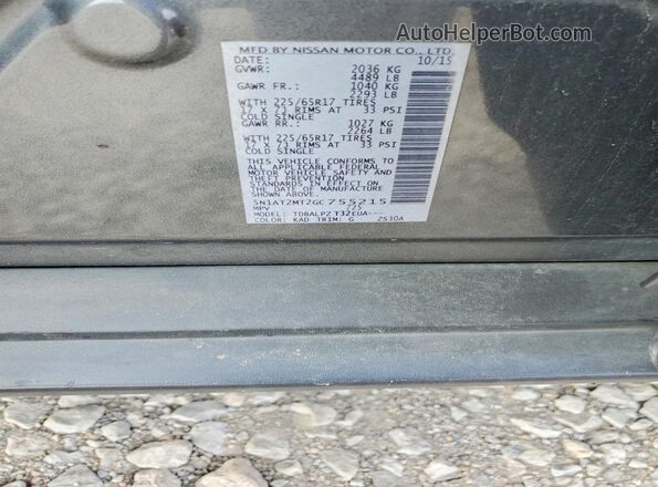 5N1AT2MT2GC755215 2016 NISSAN ROGUE Gray Vista del compartimento del motor