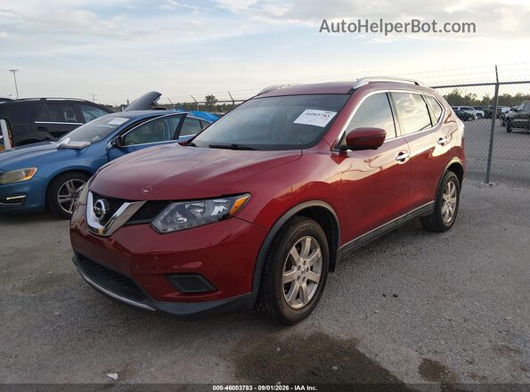 5N1AT2MT2GC829619 2016 NISSAN ROGUE Red Առջևի ձախ երեք քառորդ տեսարան