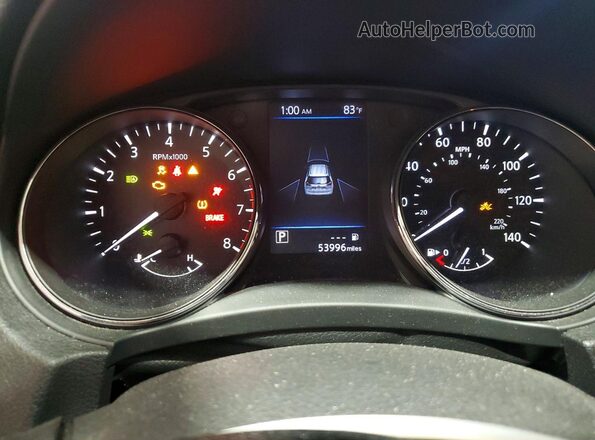 5N1AT2MV2KC702833 2019 NISSAN ROGUE Красный Вид щитка приборов