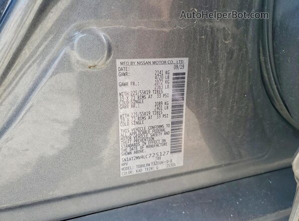 5N1AT2MV4LC725127 2020 NISSAN ROGUE Gray Widok komory silnika