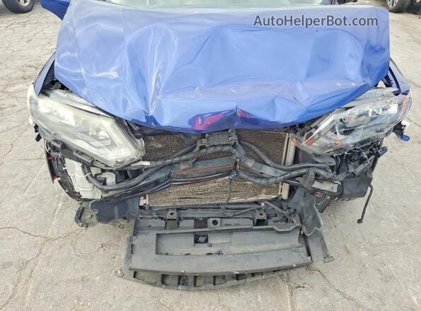 5N1AT2MV8HC869609 2017 NISSAN ROGUE Blue ძრავის განყოფილების ხედი