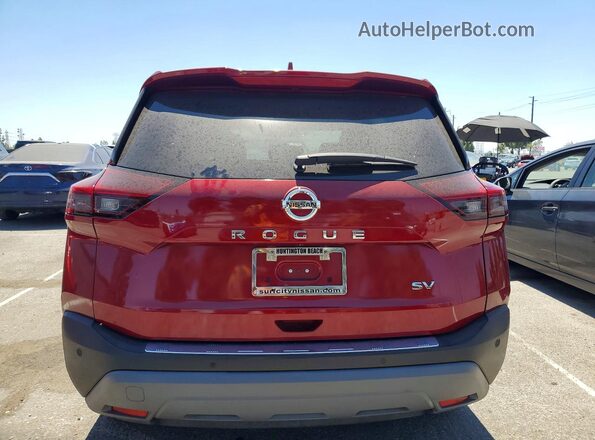 5N1AT3BA2MC793773 2021 NISSAN ROGUE Red Rear view