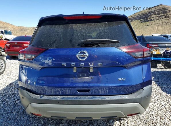 5N1AT3BA9MC809628 2021 NISSAN ROGUE Blue უკანა ხედი