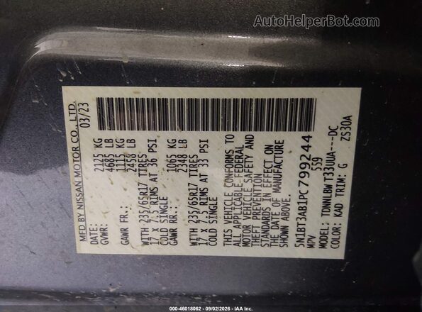 5N1BT3AB1PC799244 2023 NISSAN ROGUE Gray Vista del compartimento del motor