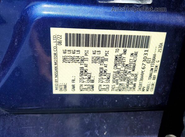 5N1BT3BA4PC673031 2023 NISSAN ROGUE Blue Vista interior de 360 grados
