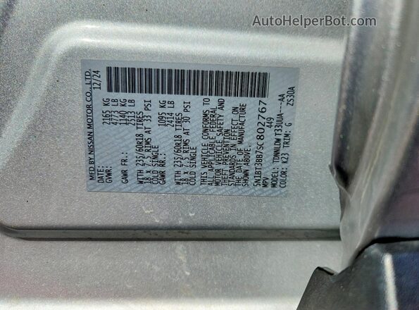 5N1BT3BB7SC802767 2025 NISSAN ROGUE Silver Вид наклейки з VIN-кодом