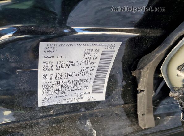 5N1DL1HU0PC372044 2023 INFINITI QX60 Black Панорамний вид салону 360°
