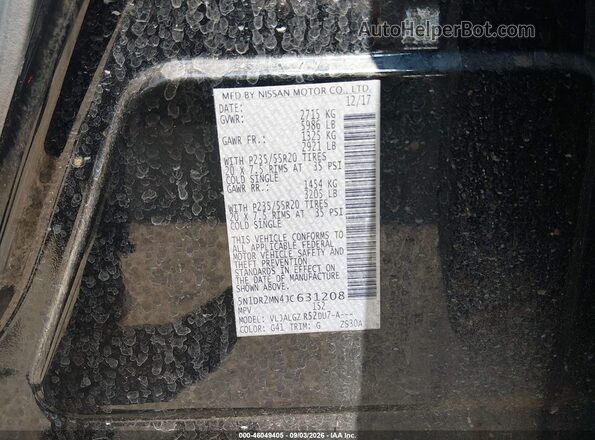 5N1DR2MN4JC631208 2018 NISSAN PATHFINDER Black Engine compartment view