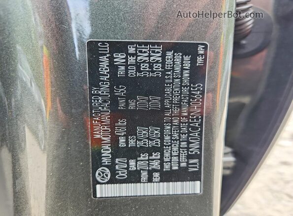 5NMJACAE5NH056455 2022 HYUNDAI TUCSON Серый Вид наклейки с VIN-кодом