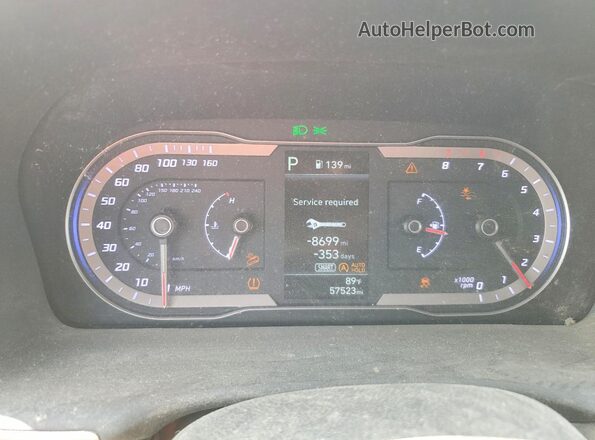 5NMJACAE7NH052150 2022 HYUNDAI TUCSON Blue Vista del cuadro de instrumentos