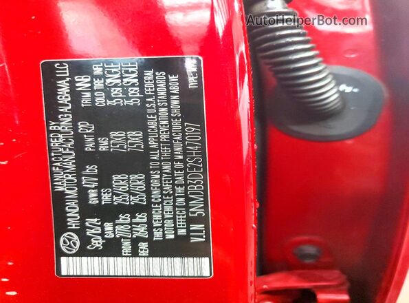 5NMJB3DE2SH470197 2025 HYUNDAI TUCSON Red Vista del compartimento del motor