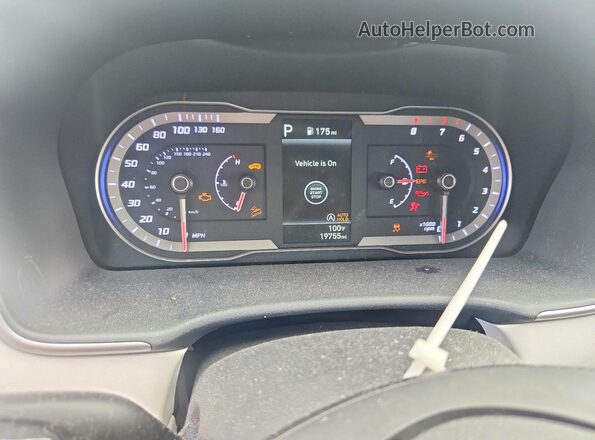 5NMJBCAE0NH122889 2022 HYUNDAI TUCSON White Vista del cuadro de instrumentos