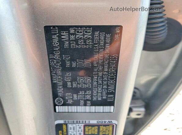 5NMJBCDE0RH414236 2024 HYUNDAI TUCSON Серебряный Вид наклейки с VIN-кодом