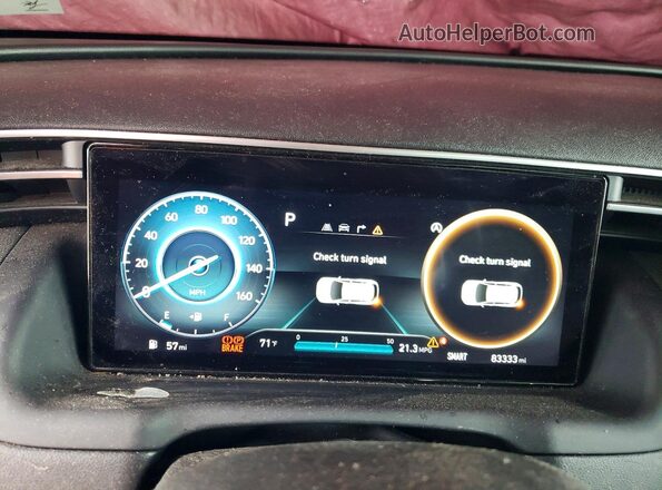 5NMJECAE2NH052612 2022 HYUNDAI TUCSON White Vista del cuadro de instrumentos