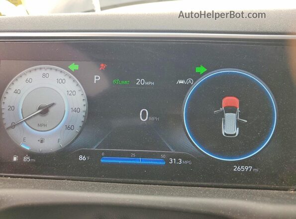 5NMJFCAE4NH129154 2022 HYUNDAI TUCSON Gray Вид щитка приладів