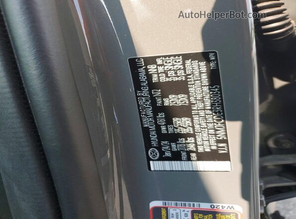 5NMJFCDE3RH380345 2024 HYUNDAI TUCSON Серый Вид наклейки с VIN-кодом