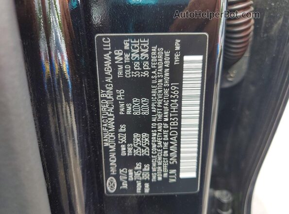 5NMMADTB3TH043691 2026 GENESIS GV70 Black VIN sticker view