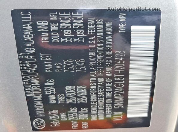 5NMP24GL8TH206428 2026 HYUNDAI SANTA Silver Engine compartment view