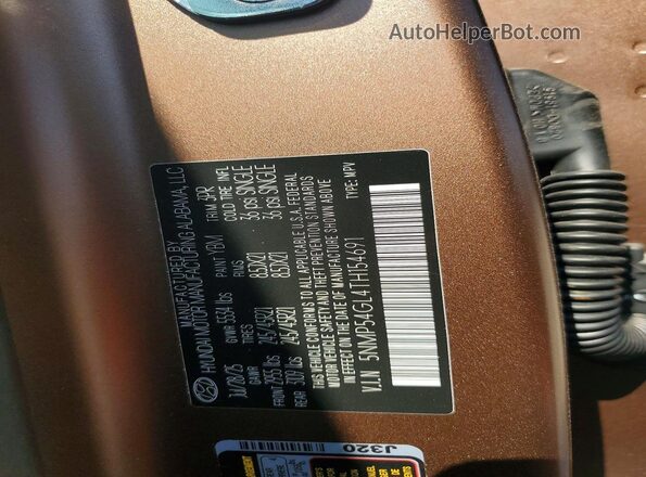 5NMP54GL4TH154691 2026 HYUNDAI SANTA Brown VIN sticker view