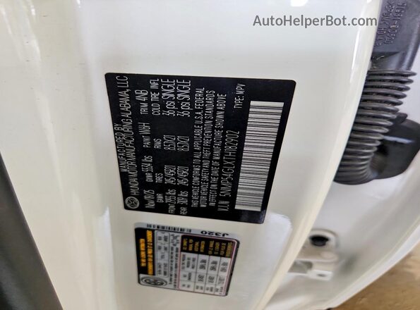 5NMP54GLXTH182902 2026 HYUNDAI SANTA Белый Вид наклейки с VIN-кодом