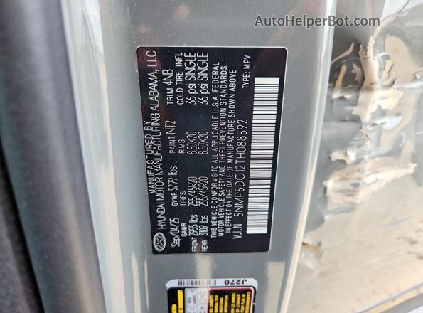 5NMP5DG12TH088592 2026 HYUNDAI SANTA Серый Панорамный вид салона 360°