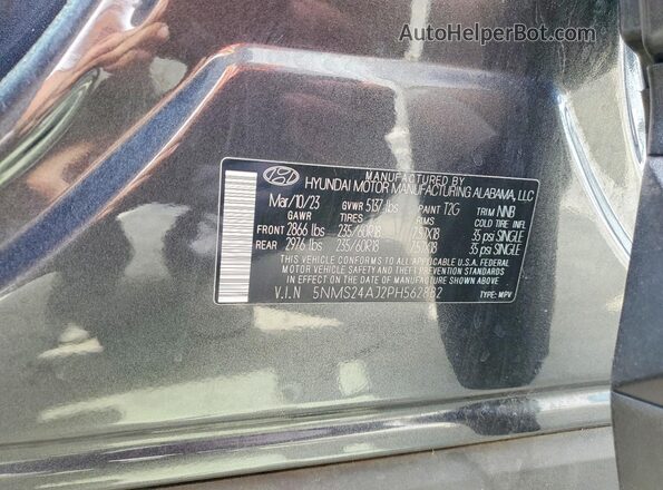 5NMS24AJ2PH562882 2023 HYUNDAI SANTA Gray Vista del compartimento del motor