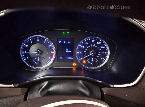 5NMS2CAD8KH088742 2019 HYUNDAI SANTA Blue Instrument cluster view