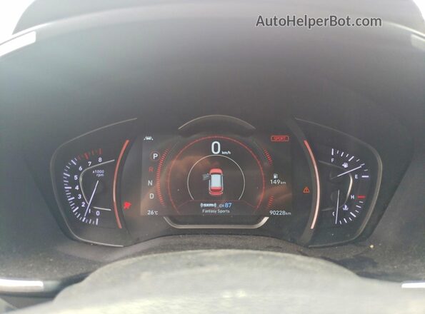 5NMS3CAA9LH265934 2020 HYUNDAI SANTA Red Instrument cluster view