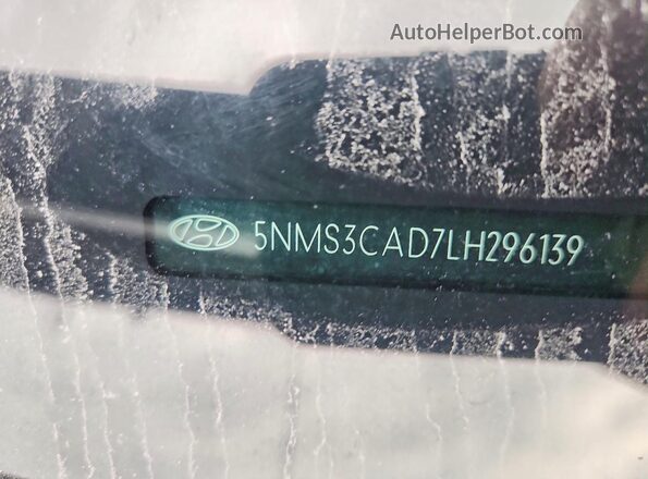 5NMS3CAD7LH296139 2020 HYUNDAI SANTA Gray VIN sticker view