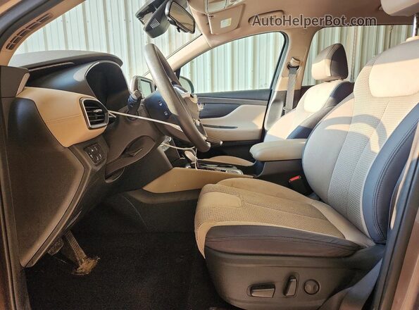5NMS3CAD8LH169996 2020 HYUNDAI SANTA Brown Front interior view
