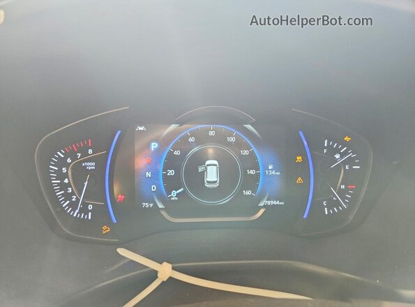 5NMS3CAD8LH169996 2020 HYUNDAI SANTA Brown Instrument cluster view