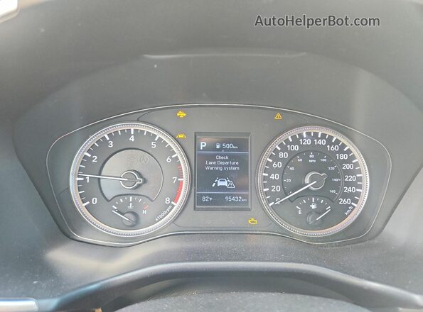 5NMS3CAD9KH121549 2019 HYUNDAI SANTA Blue Widok zestawu wskaźników
