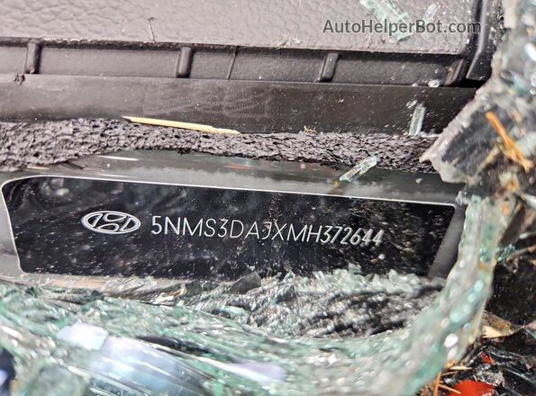 5NMS3DAJXMH372644 2021 HYUNDAI SANTA Gray Вид наклейки з VIN-кодом