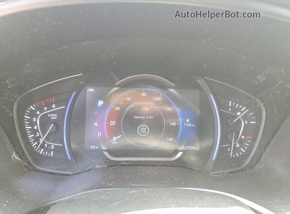 5NMS5CAD1KH067870 2019 HYUNDAI SANTA Red ხელსაწყოთა პანელის ხედი
