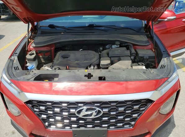 5NMS5CAD1KH067870 2019 HYUNDAI SANTA Red ძრავის განყოფილების ხედი