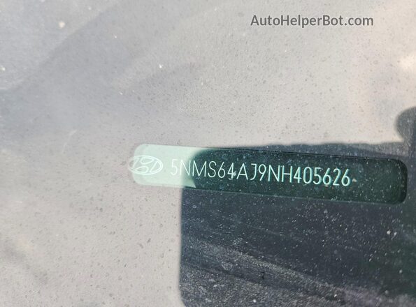 5NMS64AJ9NH405626 2022 HYUNDAI SANTA Синий Вид наклейки с VIN-кодом