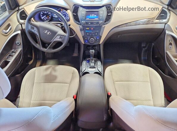 5NMZTDLB0JH079612 2018 HYUNDAI SANTA Blue Dashboard view