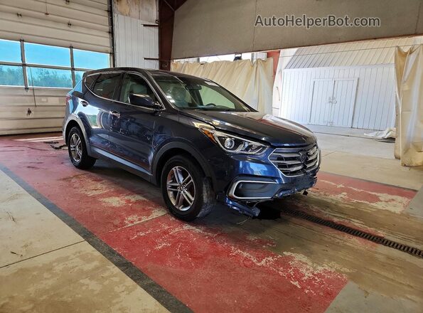 5NMZTDLB0JH079612 2018 HYUNDAI SANTA Blue Front right