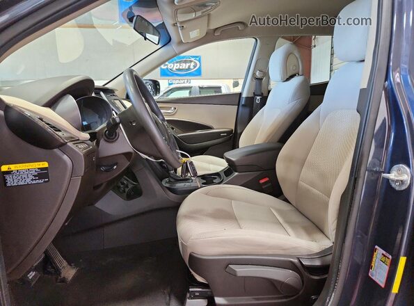 5NMZTDLB0JH079612 2018 HYUNDAI SANTA Blue Front interior view
