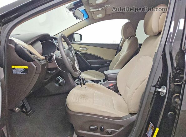 5NMZUDLB0HH008627 2017 HYUNDAI SANTA Black Front interior view