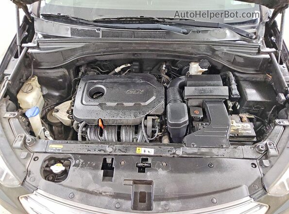 5NMZUDLB0HH008627 2017 HYUNDAI SANTA Black Engine compartment view